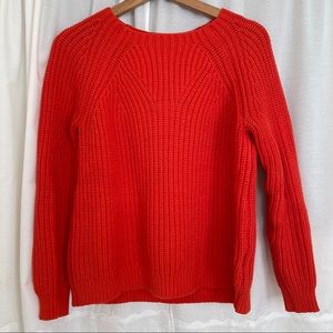 JCREW blood orange knit sweater, size Small